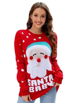 Women's Tops Santa Pullover Sweater Autumn And Winter Letter-6