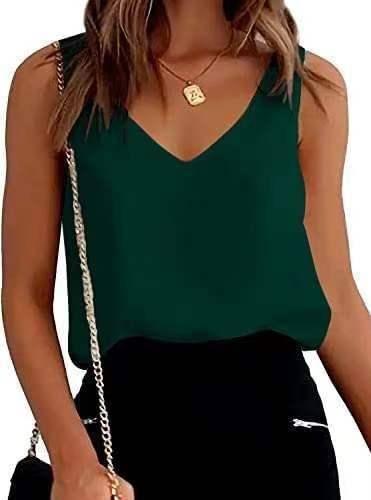 Stylish Dark Green Camisole for Summer-Dark Green-4