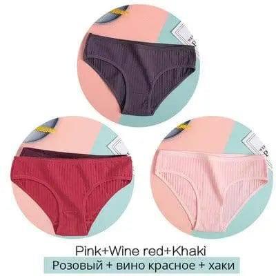 Women Underpants Solid Girls Briefs Female Lingerie-E-15