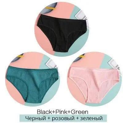 Women Underpants Solid Girls Briefs Female Lingerie-H-18