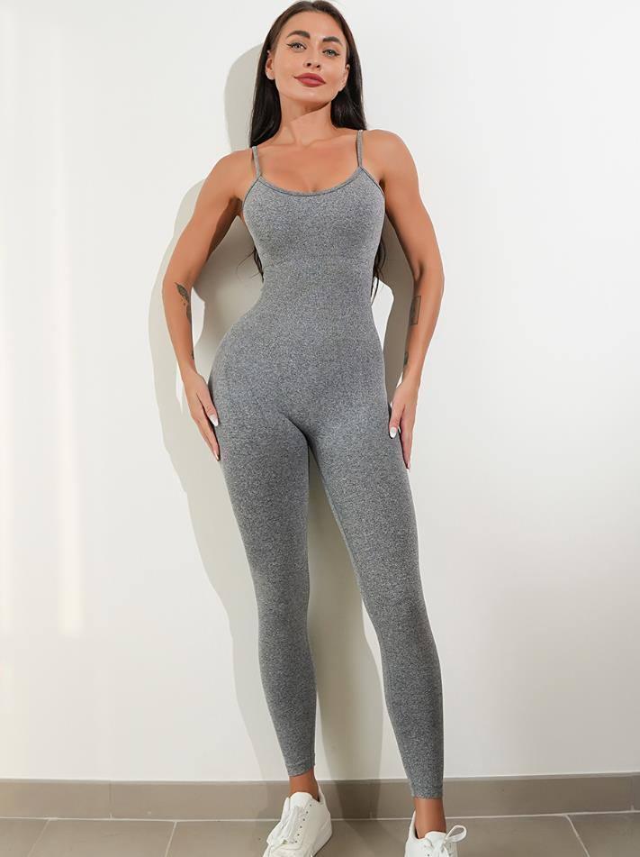 Chic Blue Unitard Jumpsuit for Women-Grey-2