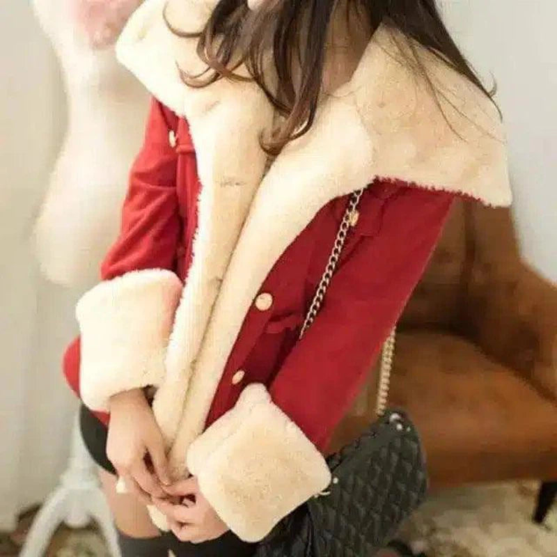 woolen coat-Red-2