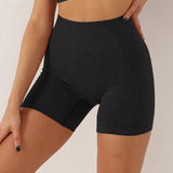 Workout Yoga Shorts For Women Summer Running Gym Shorts-Black-4