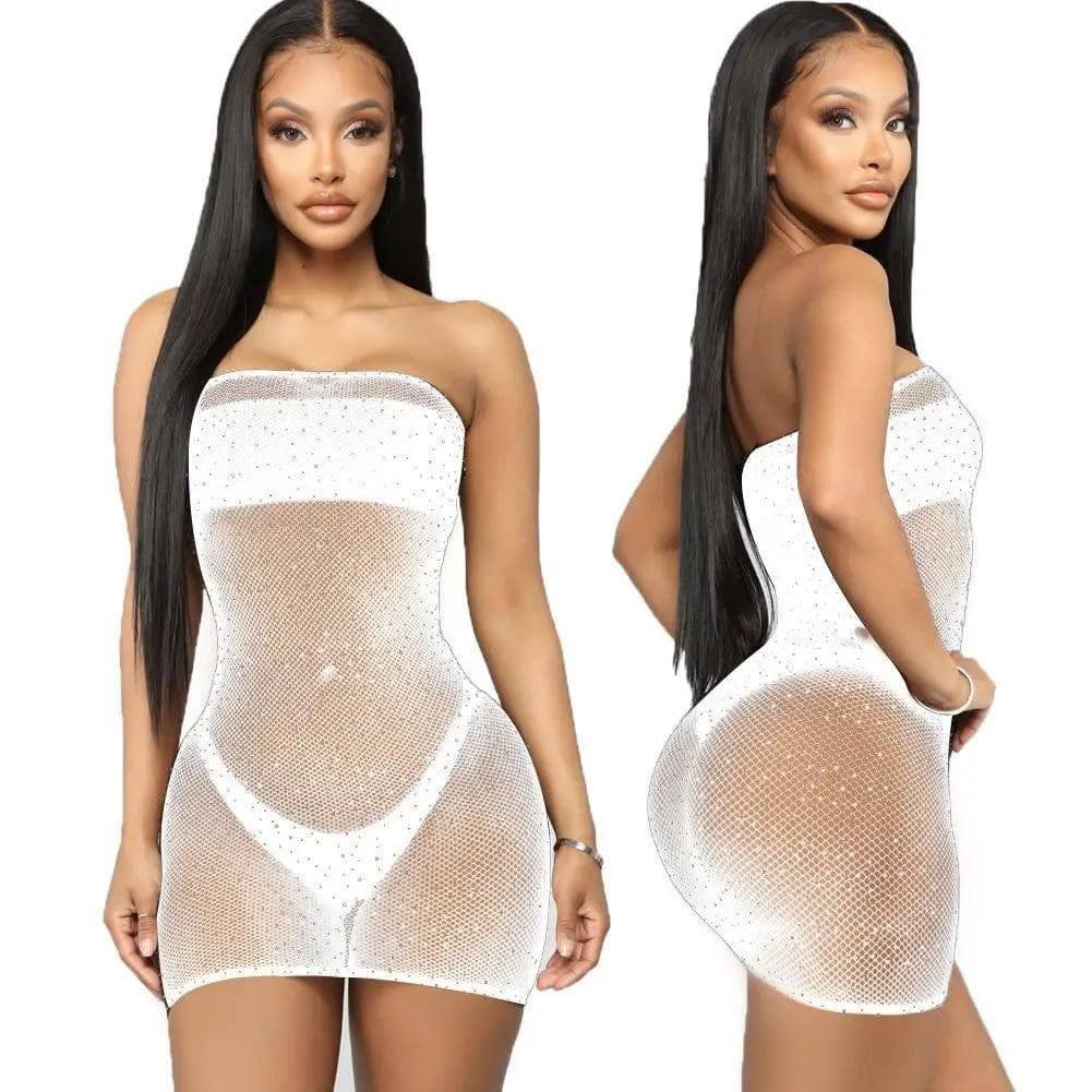 Wrapped Chest Hot Diamond Hot Selling Sexy Lingerie Point-White-1