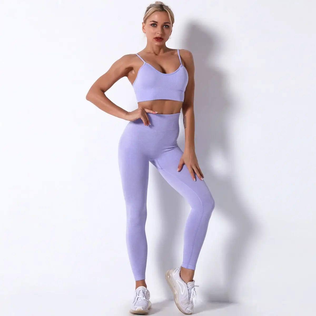 Yoga Pants Fitness Running Yoga Clothes Sports-Purple-1