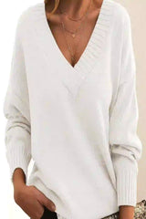V-Neck Drop Shoulder Sweater